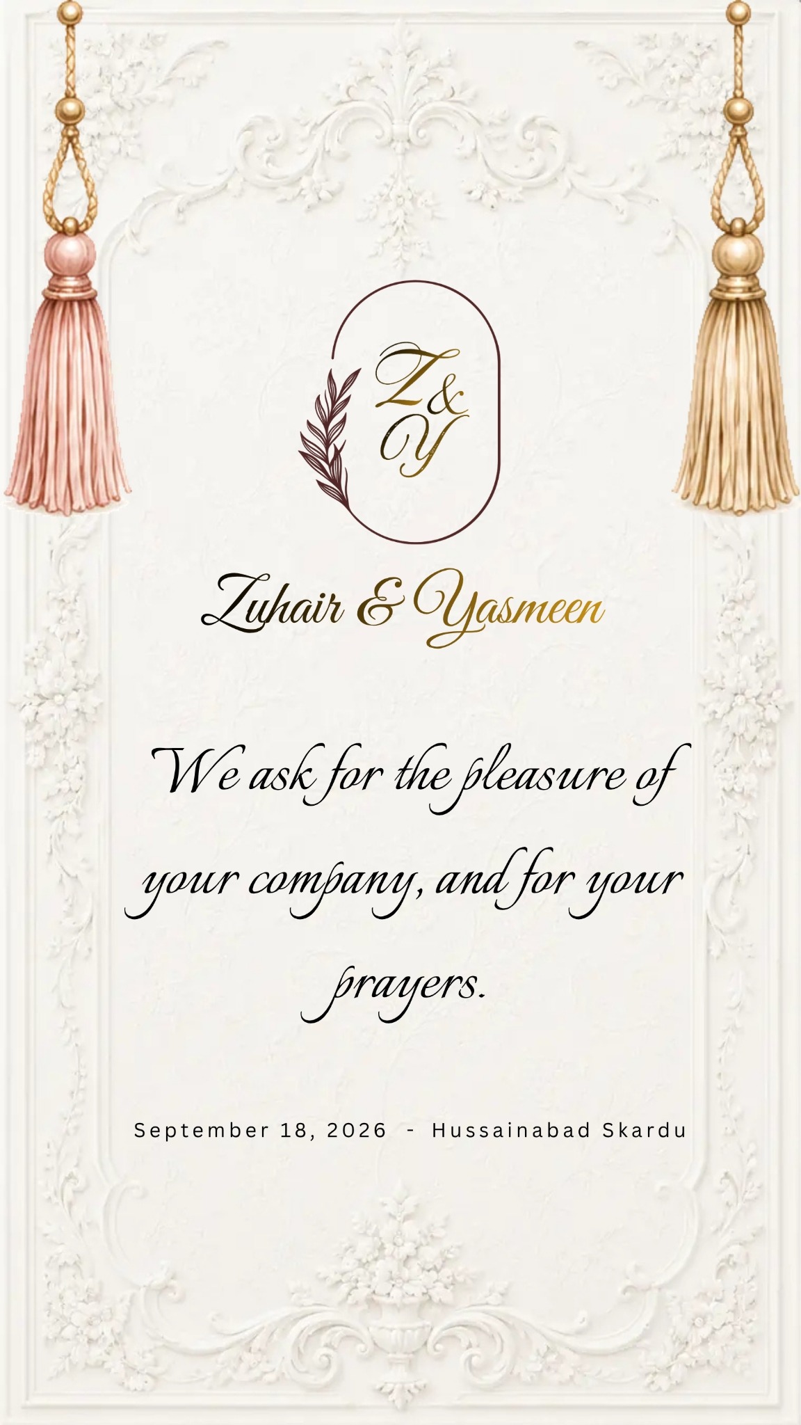 Zuhair and Yasmeen wedding invitation closing